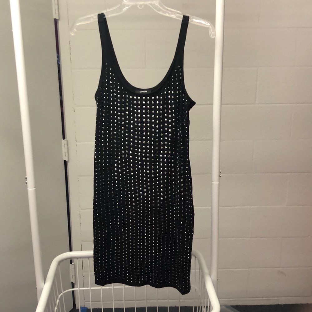 Black sequins cotton dress